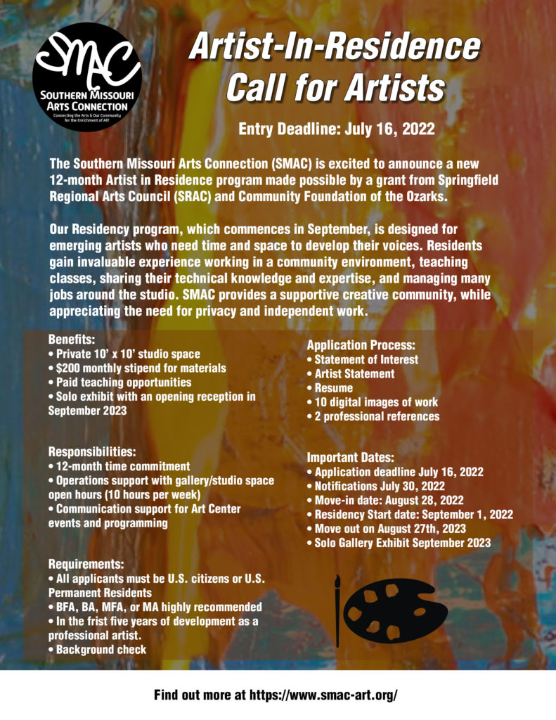 CALL FOR ARTISTS: SMAC Artist-In-Residence